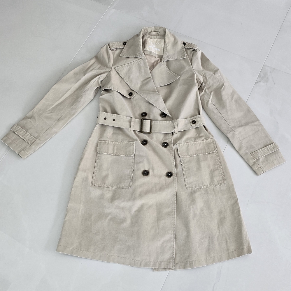 Guess Trench Coat - Light Tan - Size Small